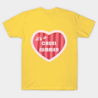 Cruel Summer Pink Heart Retro T-Shirt